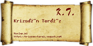 Krizsán Teréz névjegykártya